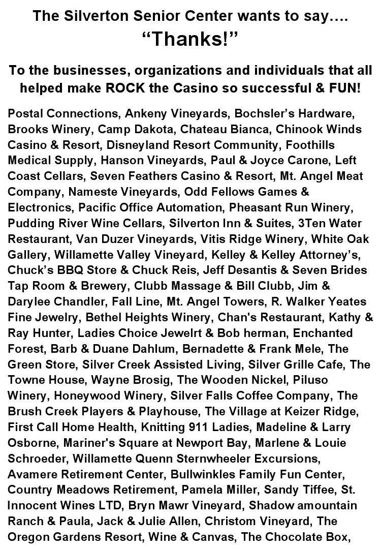 Rock the Casino Thanks